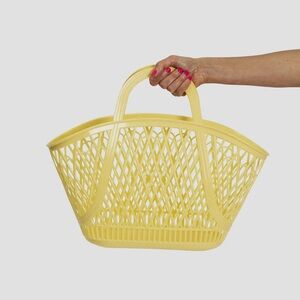 Yellow Woven Tote Bag